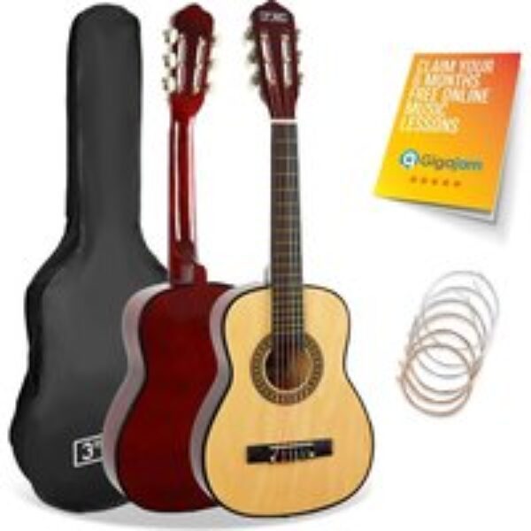 3RD AVENUE 1/4 Size Kids Classical Guitar Bundle - Natural