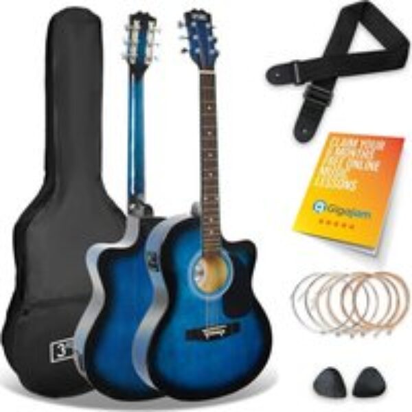 3RD AVENUE Full Size 4/4 Cutaway Electro-Acoustic Guitar Pack - Blueburst