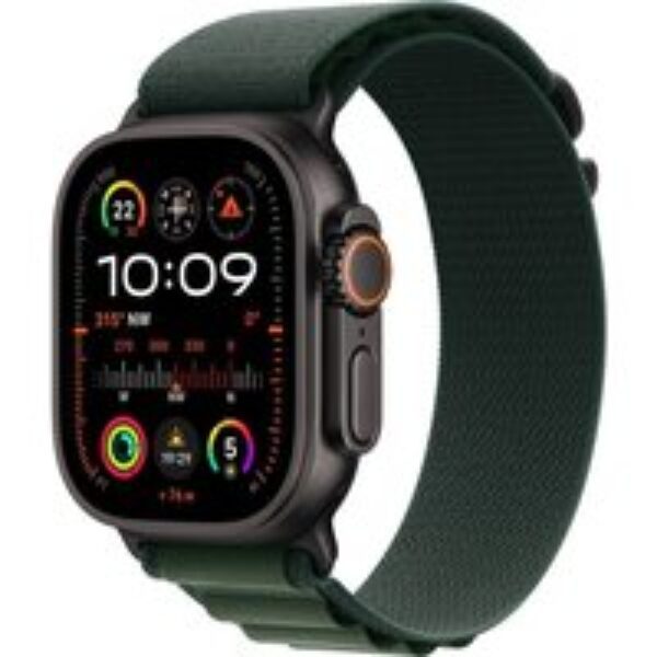 APPLE Watch Ultra 2 Cellular - 49 mm Black Titanium Case with Dark Green Alpine Loop