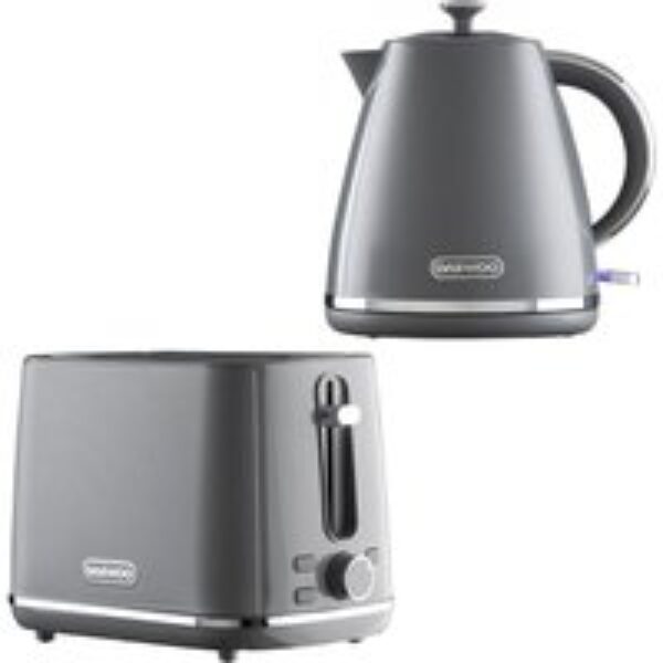 DAEWOO Stirling SDA2680GE Pyramid Jug Kettle and 2-Slice Toaster Bundle - Grey