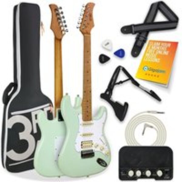 3RD AVENUE XF213AGRPK Electric Guitar Bundle - Liberty Green