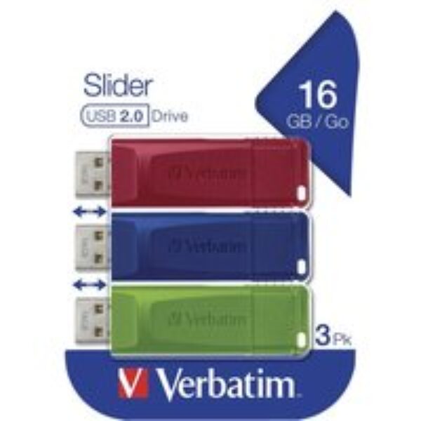 VERBATIM Slider USB 2.0 Memory Stick - 16 GB