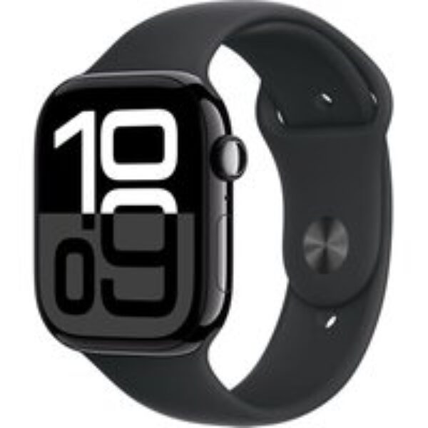 APPLE Watch Series 10 Cellular - 46 mm Jet Black Aluminium Case with Black Sport Band