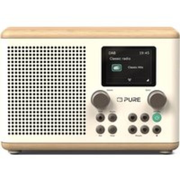 PURE Classic H4 DABﱓ Bluetooth Radio - Cotton White & Oak