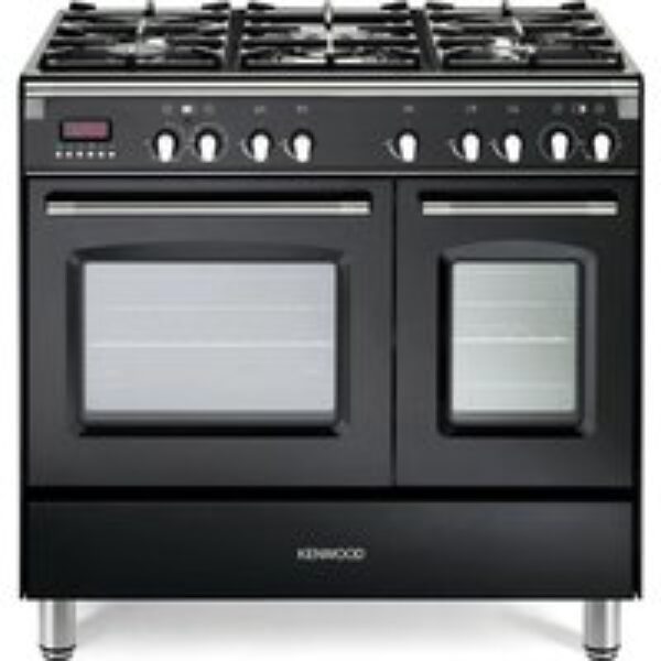 KENWOOD CK435BL 90 cm Dual Fuel Range Cooker - Black & Stainless Steel