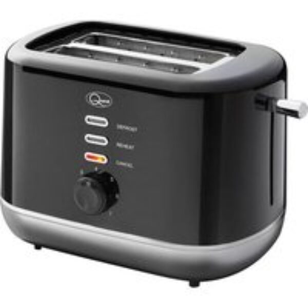 QUEST 39929 2-Slice Toaster - Black & Silver