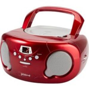 GROOV-E Original Boombox GV-PS733 Portable FM/AM Boombox - Red