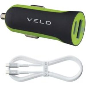 VELD Super-fast Universal Dual USB Car Charger - 1 m