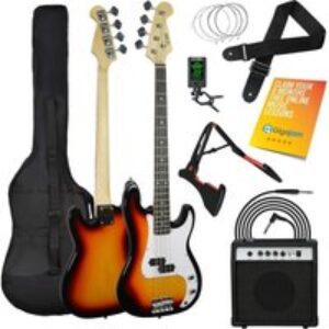 3RD AVENUE Full Size 4/4 Electric Bass Guitar Bundle - Sunburst