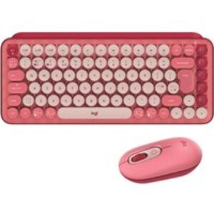 Logitech POP Keys Wireless Keyboard & Optical Mouse Bundle - Heartbreaker Rose