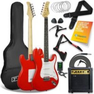 3Rd Avenue Full Size 4/4 Electric Guitar Bundle - Red