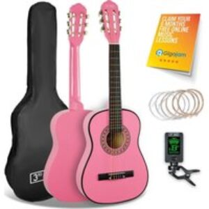 3RD AVENUE 1/2 Size Kids Classical Guitar Bundle - Pink
