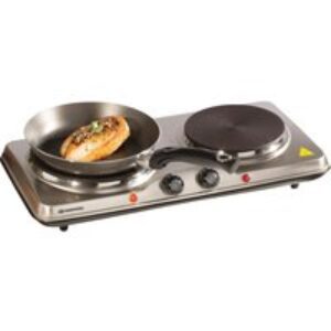 DAEWOO SDA1732 Double Electric Hot Plate - Silver