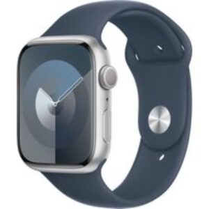 APPLE Watch Series 9 - 45 mm Silver Aluminium Case with Storm Blue Sport Band