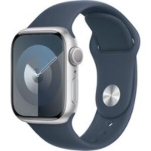 APPLE Watch Series 9 - 41 mm Silver Aluminium Case with Storm Blue Sport Band