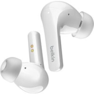 BELKIN SoundForm Flow AUC006BTWH Wireless Bluetooth Noise-Cancelling Earbuds - White