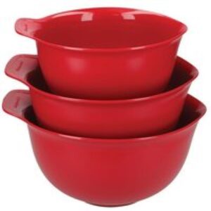 KITCHENAID 3-piece Meal Prep Bowls Set with Lids - Red