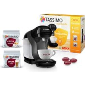 TASSIMO by Bosch Style TAS1102GB2 Coffee Machine with Costa Americano & Latte Starter Bundle - Black