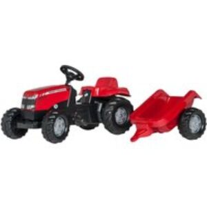 ROLLY TOYS rollyKid MF Tractor with Trailer Kids' Ride-On Toy - Black & Red