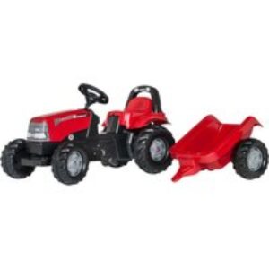 ROLLY TOYS rollyKid Case 1170 CVX Tractor & Trailer Kids' Ride-On Toy - Black & Red
