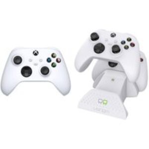 Xbox Wireless Controller (White) & VS2871 Xbox Series X/S & Xbox One Twin Docking Station (White) Bundle