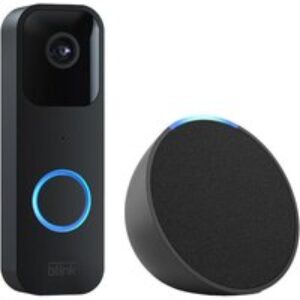 Amazon Blink Video Doorbell (Wired / Battery) & Amazon Echo Pop Smart Speaker Bundle