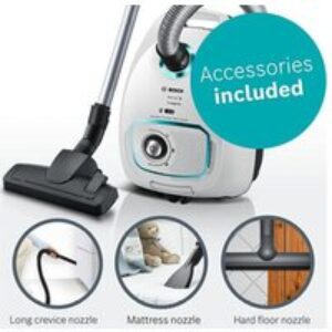 BOSCH Series 4 ProHygienic BGBS4HYGGB Cylinder Bagged Vacuum Cleaner - White