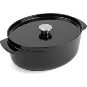KITCHENAID Cast Iron 30 cm Oval Casserole Dish - Onyx Black