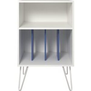 DOREL HOME Concord Turntable Stand - White & Blue