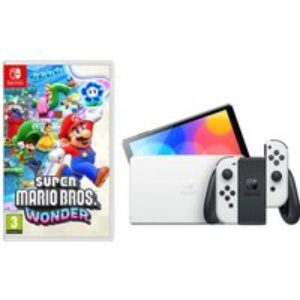 Nintendo Switch OLED White & Super Mario Bros. Wonder Bundle