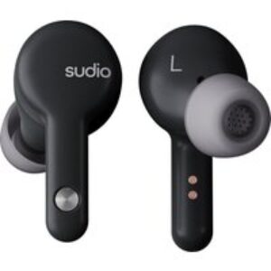 SUDIO A2 Wireless Bluetooth Noise-Cancelling Earbuds - Black