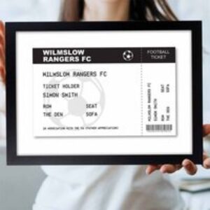 Personalised Football Ticket Framed Print