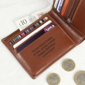 Personalised Tan Leather Wallet