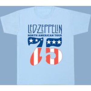 Led Zeppelin: 1975 North American Tour Blue T-Shirt XX-Large