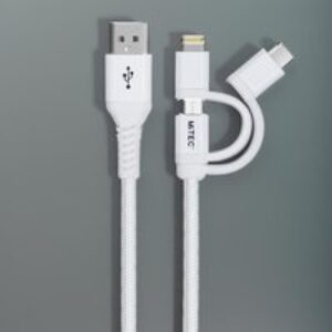 MiTEC 1M Universal Braided Cable - White