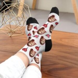 Personalised Women's I Love You Face Socks
