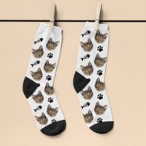 Personalised Mens's Cat Photo Socks