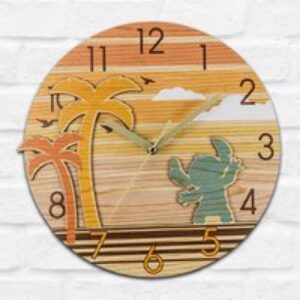 Lilo & Stitch Beach Silhouette Wall Clock