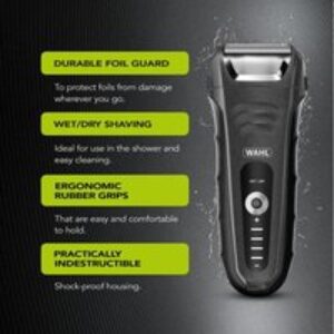 Wahl Lifeproof Plus 7061-917 Wet & Dry Stubble Foil Shaver - Black & Silver