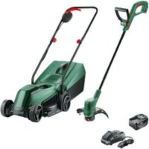 BOSCH Easy Mower 18V-32-200 Cordless Rotary Lawn Mower & EasyGrassCut 18V-26 Cordless Grass Trimmer with 1 battery
