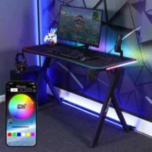Lumio Gaming Desk with App Controlled LED Lights