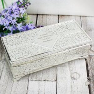 Personalised Silver-Plated Antique Style Jewellery Box
