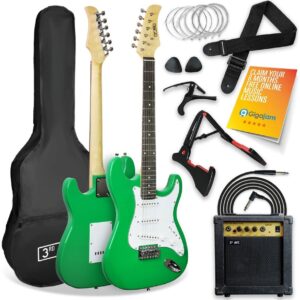 3RD AVENUE Full Size 4/4 Electric Guitar Bundle - Green, Green