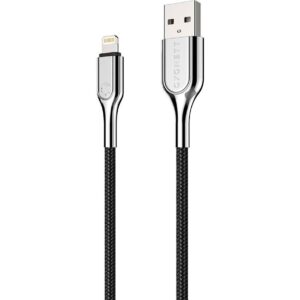 CYGNETT Armoured CY2669PCCAL Lightning Cable - 1 m, Black,Silver/Grey