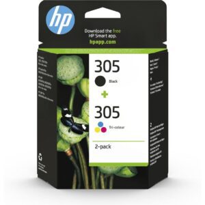 HP 305 Original Black & Tri-colour Ink Cartridges - Twin Pack, Black,Black & Tri-colour,Tri-colour