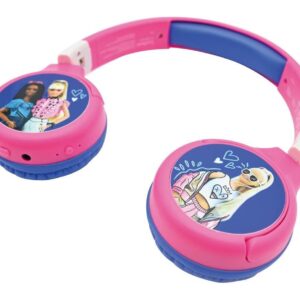 LEXIBOOK HPBT010BB Wireless Bluetooth Kids Headphones - Barbie, Pink,Blue,Patterned