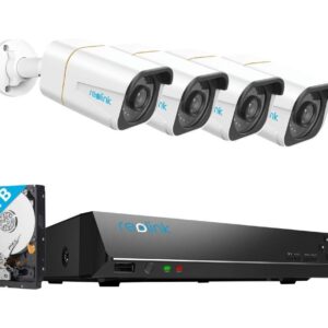 REOLINK PoE AI NVS8-5KB4-A 8-channel 4K Ultra HD NVR Security System - 2 TB, 4 Cameras, White