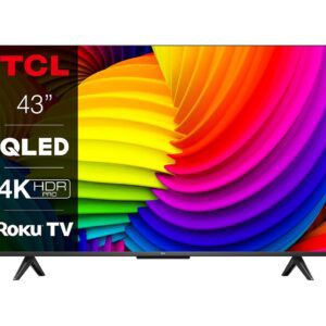 TCL 43RC630K Roku TV Smart 4K Ultra HD HDR QLED TV, Silver/Grey