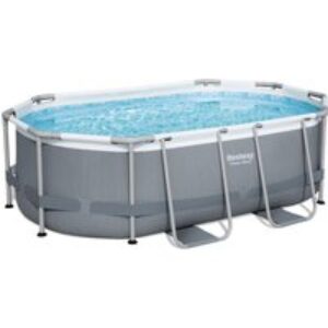 Bestway 10 ft Power Steel BW5614AGB Oval Swimming Pool - Grey