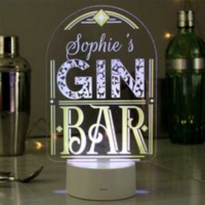 Personalised Gin Bar Colour-Changing LED Light